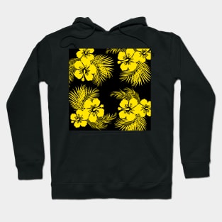 Tropical Hawaiian Design - Black & Yellow Hoodie